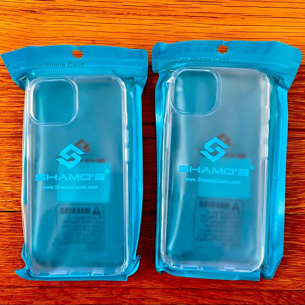 NWT SHAMO’S clear color iPhone protection cases.